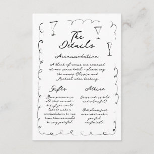 Whimsical Hand Drawn The Details Enclosure Card