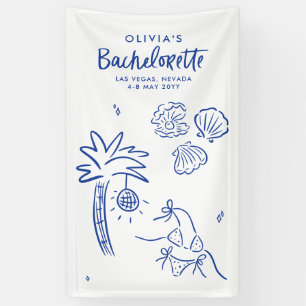 Whimsical hand drawn toast toast on the coast banner