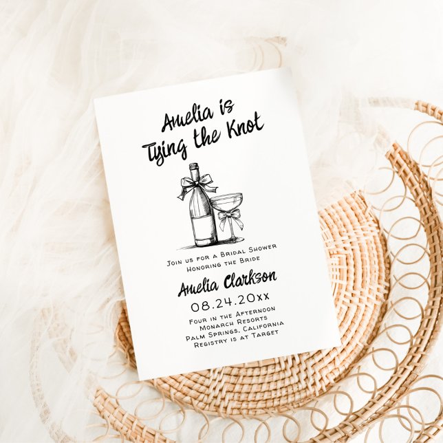 Whimsical Hand Drawn Tying the Knot Invitation (Creator Uploaded)