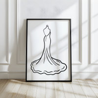 Whimsical Hand-Drawn Wedding Dress Sketch Art