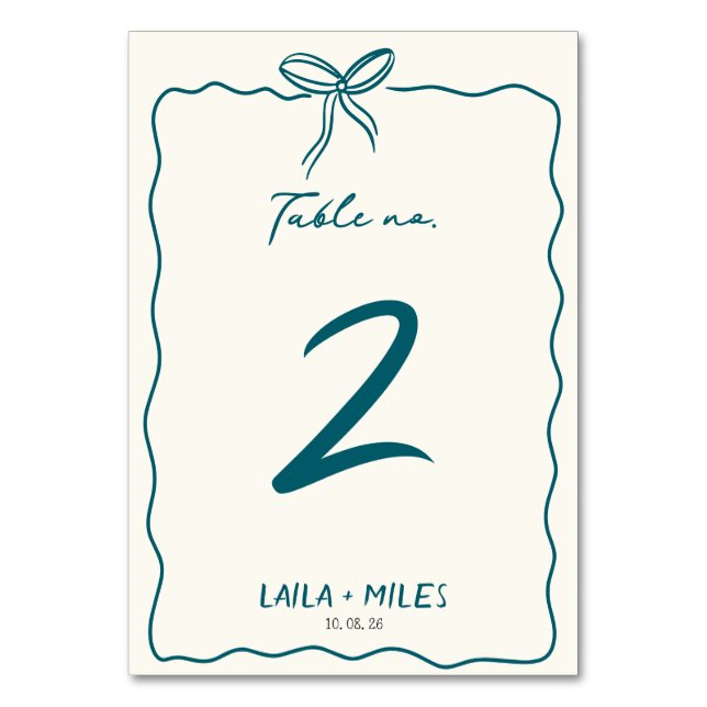 Whimsical Hand drawn wedding Event  Table Number (Front)