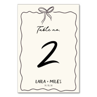 Whimsical Hand drawn wedding Event  Table Number