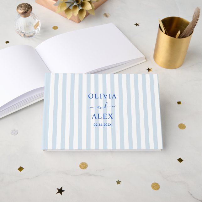 Whimsical Hand Drawn Wedding  Guest Book (Front Open)