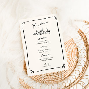 Whimsical Hand Drawn Wedding Menu