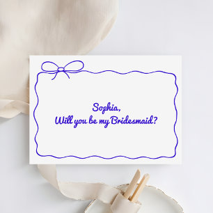 Whimsical Hand Drawn Will You Be My Bridesmaid Invitation