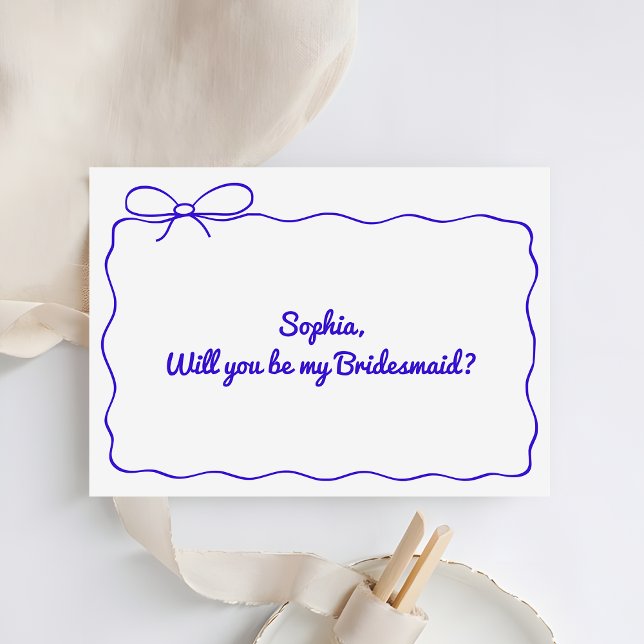 Whimsical Hand Drawn Will You Be My Bridesmaid Invitation (Creator Uploaded)
