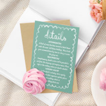 Whimsical Hand Illustrated Olive Green White Frame