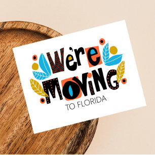 Whimsical Hand Lettered New Address Post Card