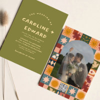 Whimsical handdrawn Bold colourful wedding