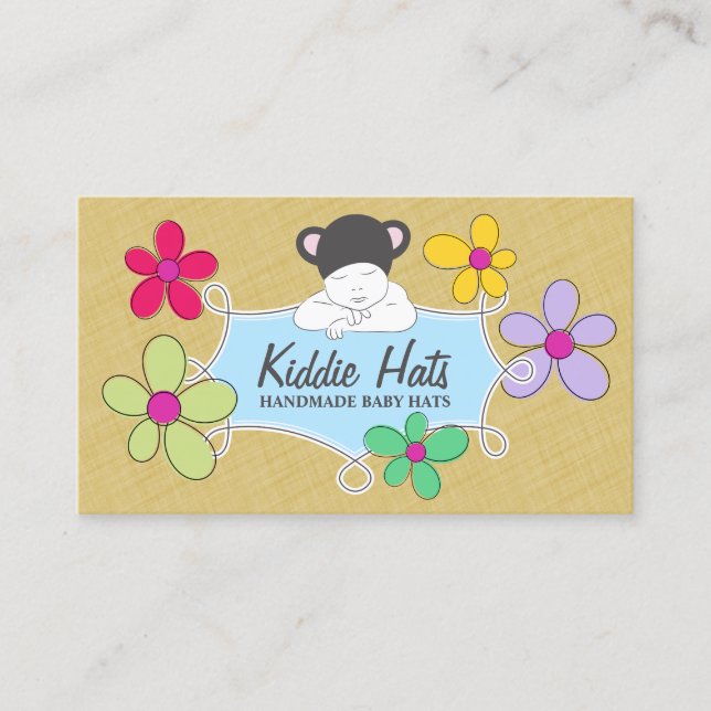 Whimsical Handmade Baby Brand For Cozy Creations Business Card (Front)