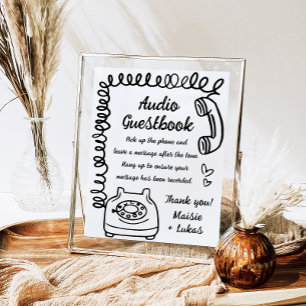 Whimsical Handwritten Illustration Audio Guestbook