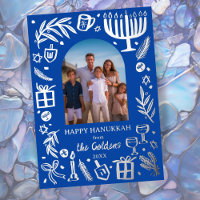 Whimsical HANUKKAH Cute Custom Photo SILVER 