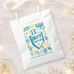 Whimsical Hanukkah Holiday Cute Driedel Custom Favour Bag<br><div class="desc">Perfect cute custom favour bag! Hand made art for you! Perfect for a winter, hanukkah, holiday party or other event. FULLY CUSTOMIZABLE! Click on “Personalize” above to edit the text. Click "edit using design tool" to adjust the fonts, colours and placements. (check my shop for alternate designs too) THANK YOU...</div>