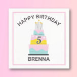 Whimsical Happy Birthday child's party  Napkin<br><div class="desc">Pretty personalized child's birthday party napkins.</div>