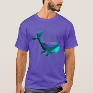 Whimsical Happy Cute Blue Whale T-Shirt