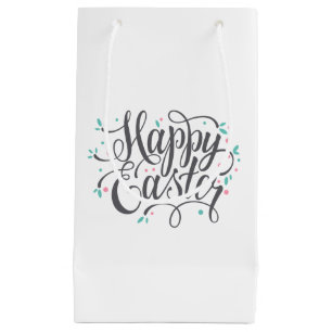 Whimsical Happy Easter Calligraphy Gift Bag
