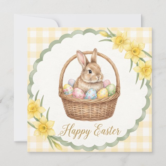 Whimsical Happy Easter Greeting Card (Front)
