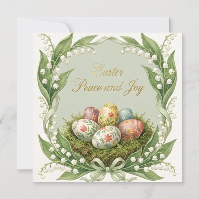 Whimsical Happy Easter Greeting Card (Front)