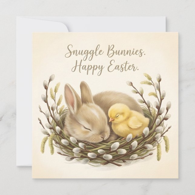 Whimsical Happy Easter Greeting Card (Front)