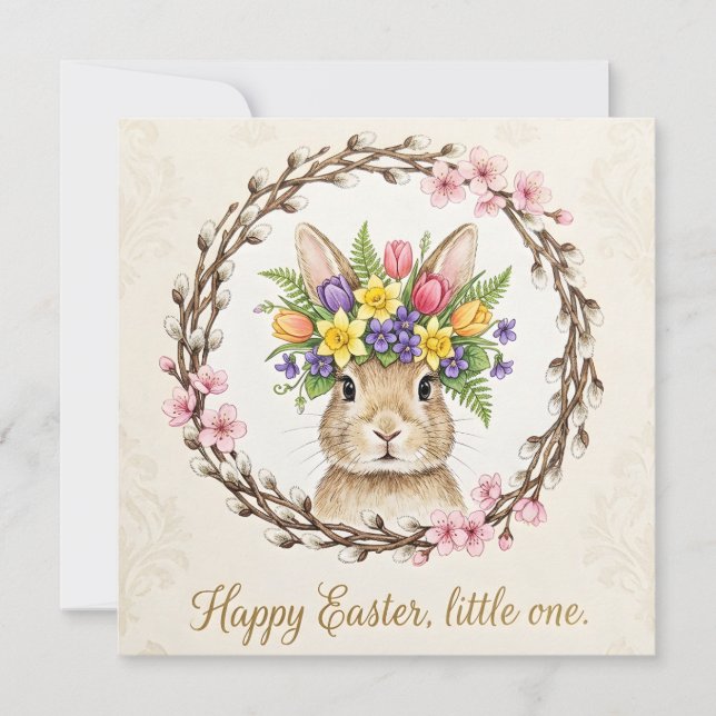 Whimsical Happy Easter Greeting Card (Front)