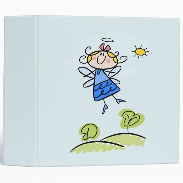 Whimsical Happy Flying Angel Fairy Binder (Front/Spine)