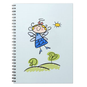 Whimsical Happy Flying Angel Fairy Notebook