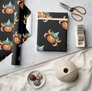 Whimsical Happy Halloween Pumpkin Wrapping Paper