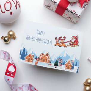 Whimsical Happy Holidays Santa Winter Christmas Holiday Postcard