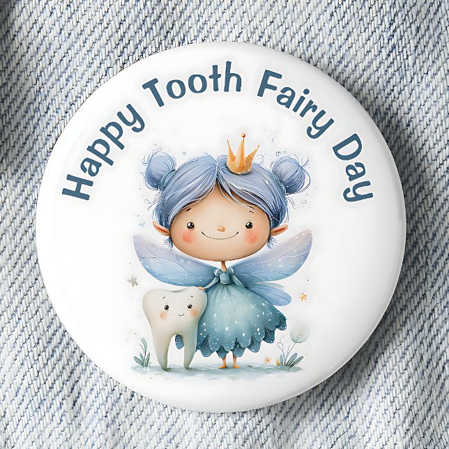 Whimsical Happy Tooth Fairy Day Pinback Button (Creator Uploaded)