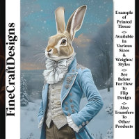 Whimsical Hare Dressed in Blue, Snow CE8 Decoupage