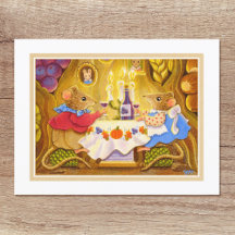 Whimsical Harvest Mice Custom Text