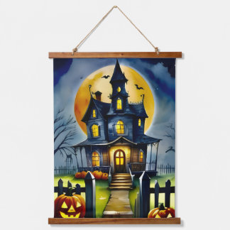 Whimsical Haunted House: 26” x 36” Panel Hanging Tapestry