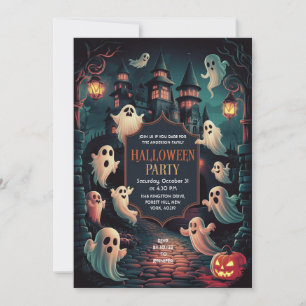 Whimsical Haunted House Halloween Party Invitation