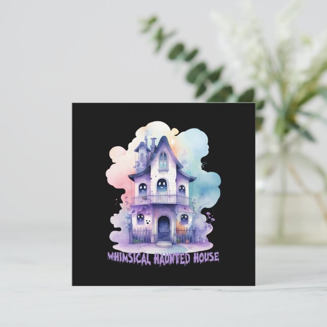 Whimsical Haunted House – Pastel Purple Halloween (Standing Front)