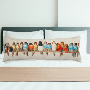 Whimsical Haven: The Vintage Bird Perch P - A Deli Body Pillow