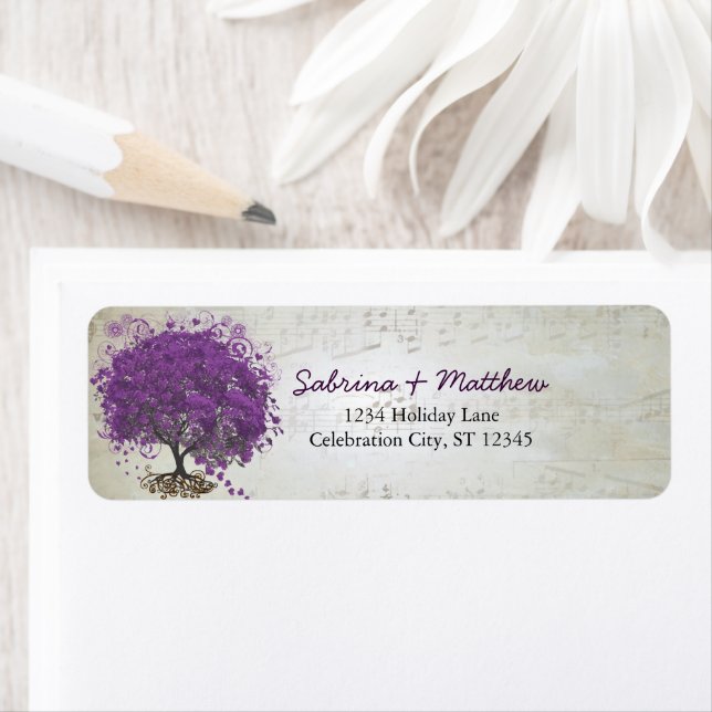 Whimsical Heart Leafed Tree Plum Adresse de retour (En situation)