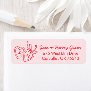 Whimsical Heart Locket Doodle CUSTOM Return Addres