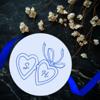 Whimsical Heart Locket Doodle Sketch Modern CUSTOM
