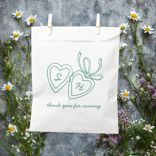 Whimsical Heart Locket Doodle Sketch Modern CUSTOM Favour Bag (Whimsical Heart Locket Doodle Sketch Modern CUSTOM Favor Bag
)