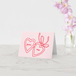 Whimsical Heart Locket Doodle Valentines Day Card