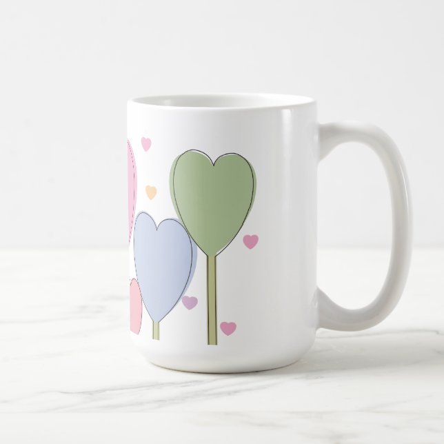 Whimsical Heart Lollipops Coffee Mug (Right)