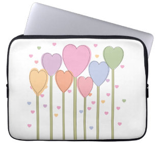 Whimsical Heart Lollipops Laptop Sleeve