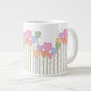 Whimsical Heart Lollipops Large Coffee Mug