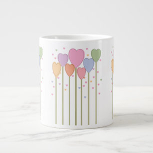 Whimsical Heart Lollipops Large Coffee Mug