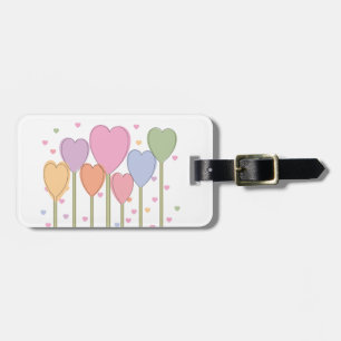 Whimsical Heart Lollipops Luggage Tag