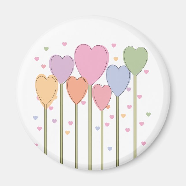 Whimsical Heart Lollipops Magnet (Front)
