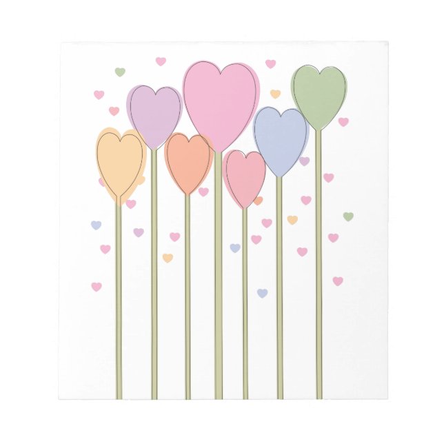 Whimsical Heart Lollipops Notepad (Front)