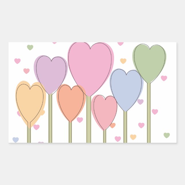 Whimsical Heart Lollipops Sticker (Front)