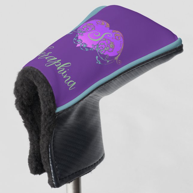 Whimsical Heart Personalized  Golf Head Cover (3/4 Front)