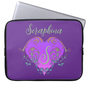 Whimsical Heart Personalized Laptop Sleeve